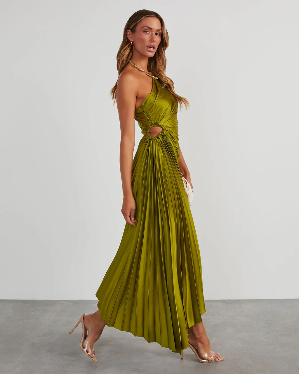 Modern Day Glam One Shoulder Asymmetrical Maxi Dress