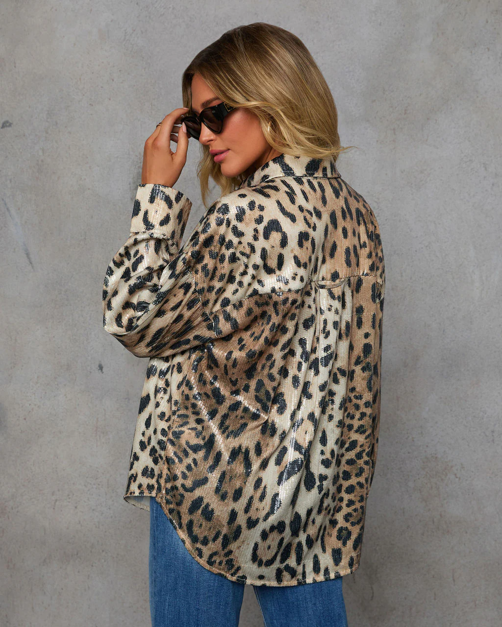 First Instinct Animal Print Button Down Top