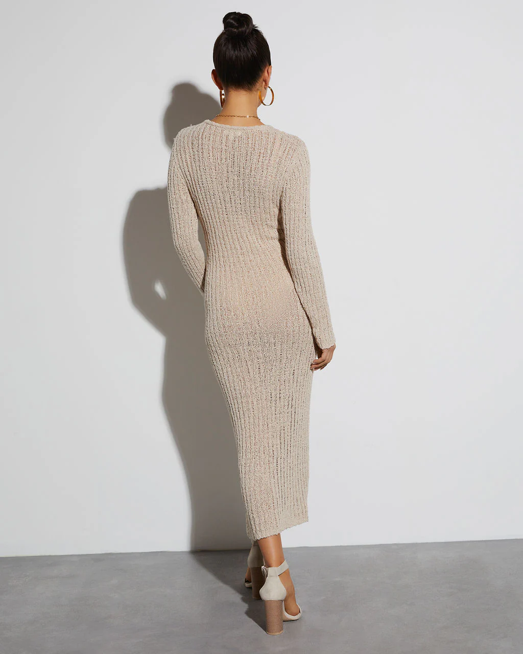 Hailey Crew Neck Bodycon Coverup Midi Dress
