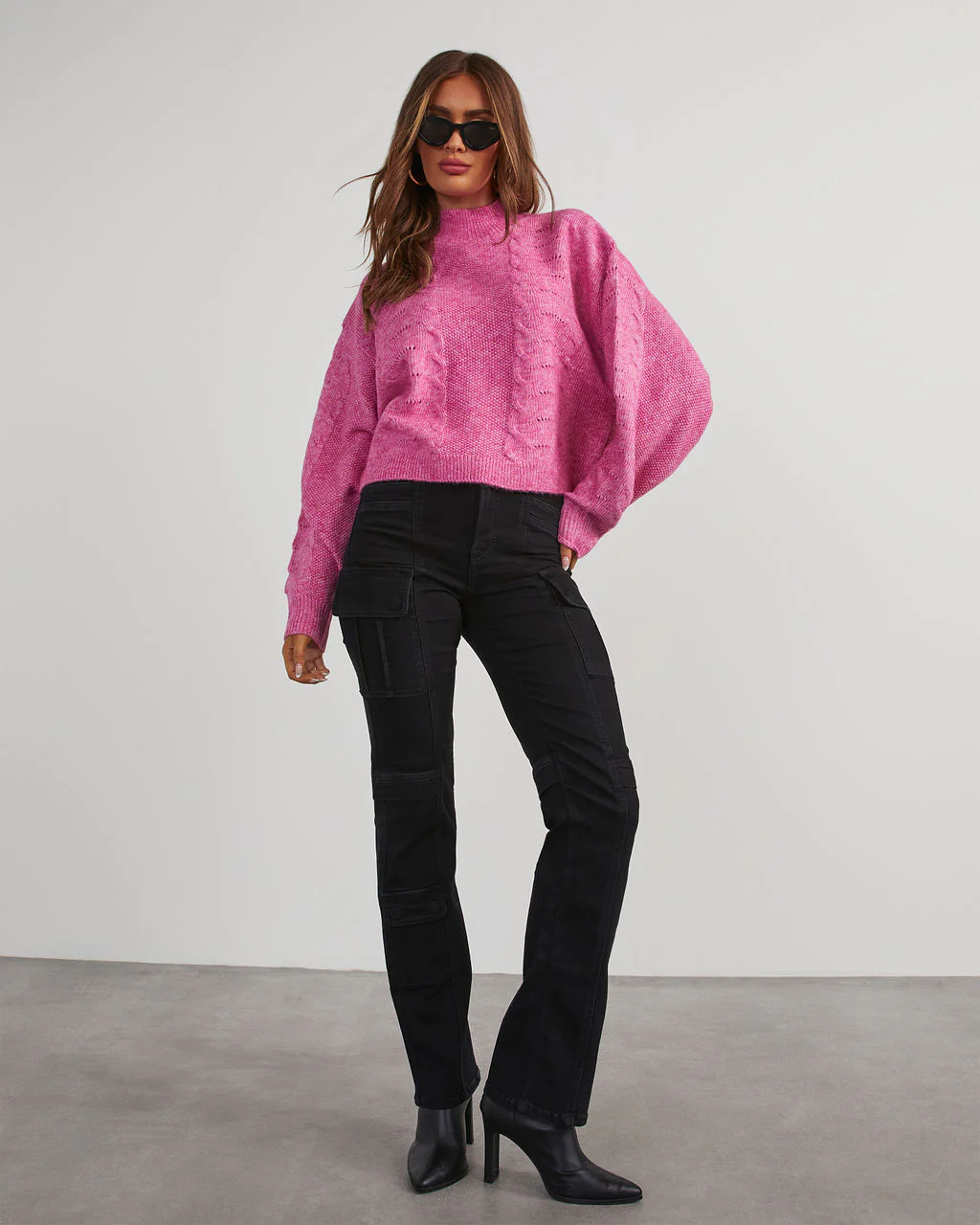 Marisse Mock Neck Knit Sweater