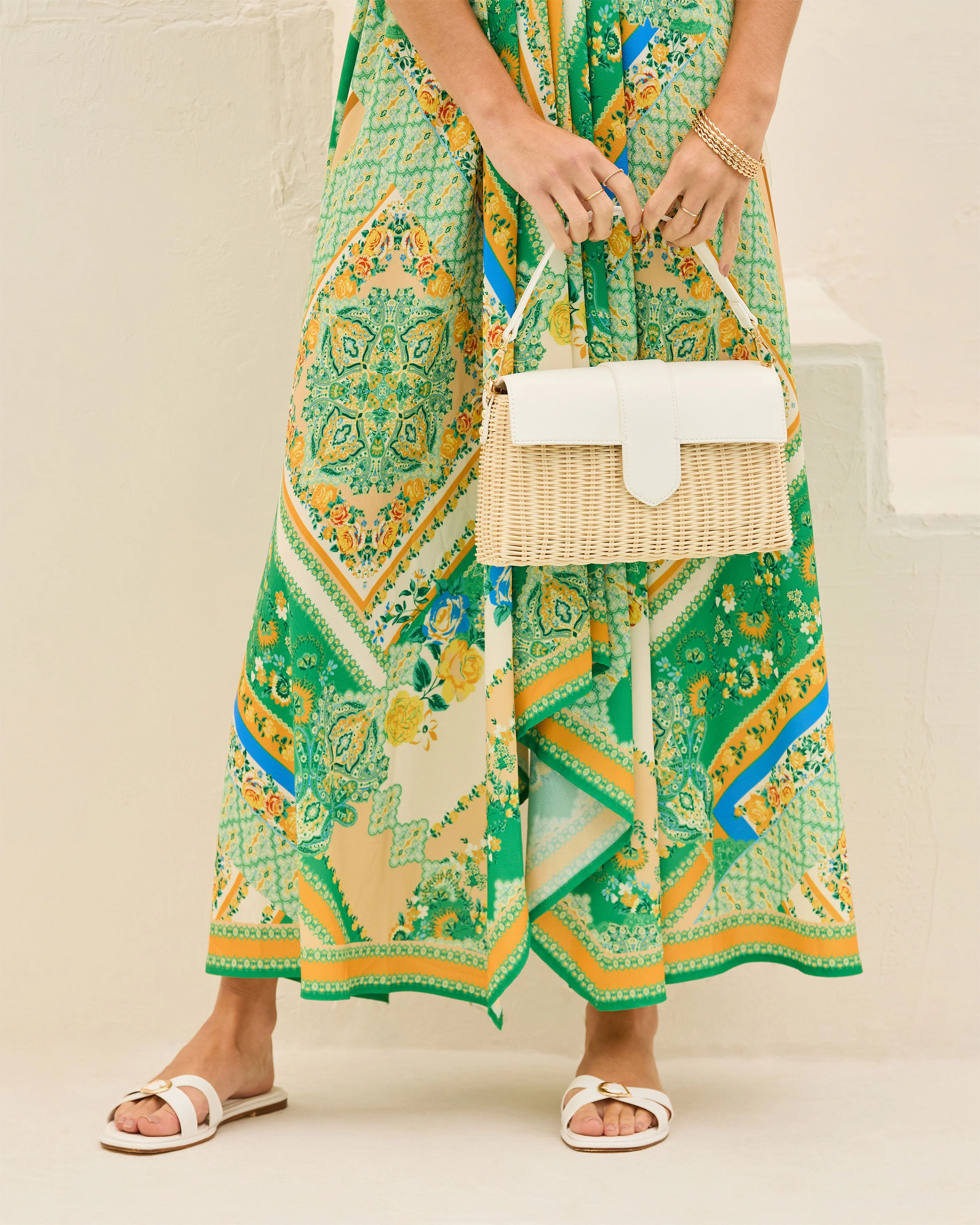 Sharla Top Handle Raffia Bag