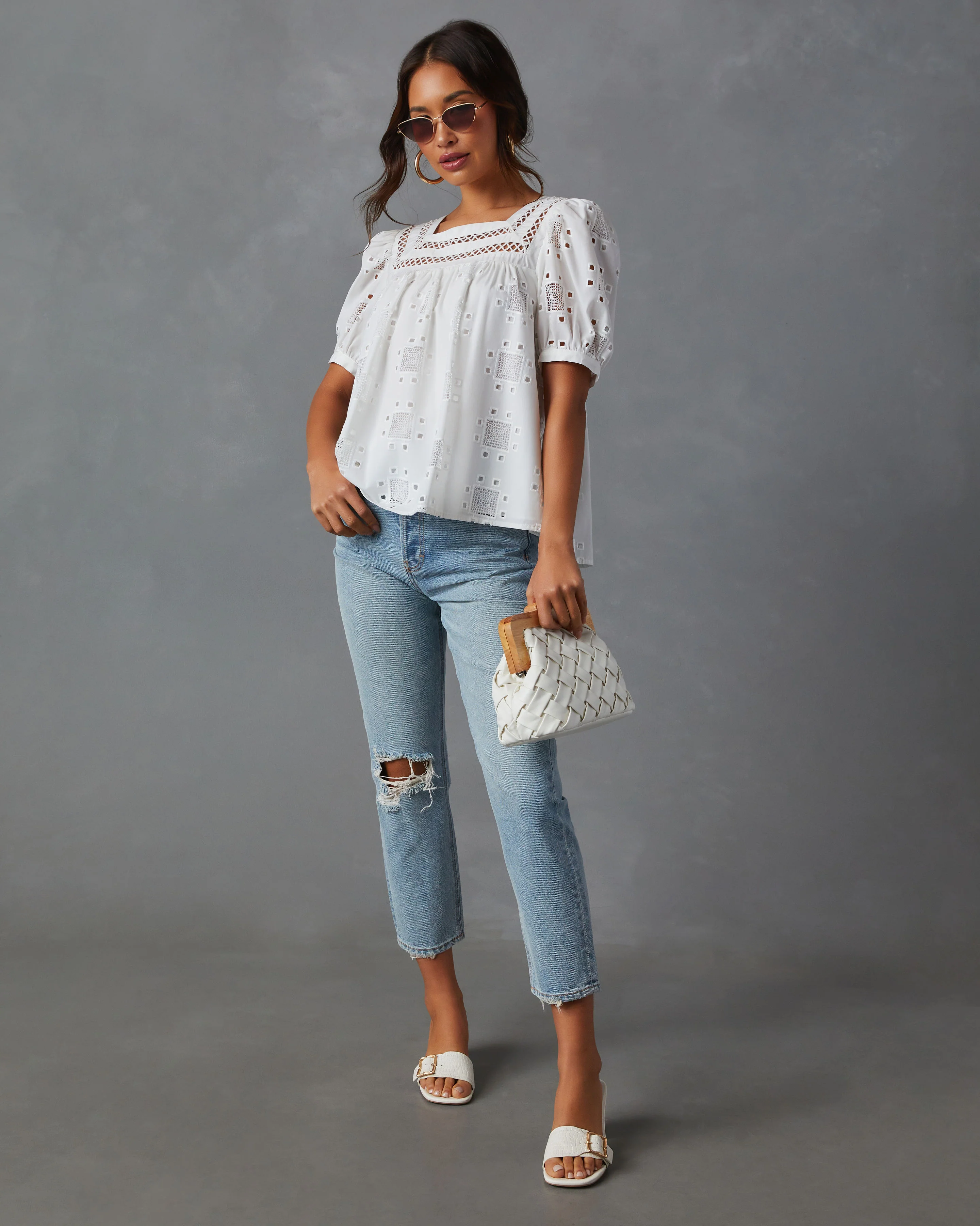 Patsy Square Neck Puff Sleeve Blouse
