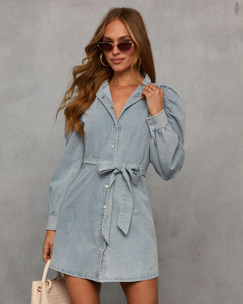 In Your Dreams Long Sleeve Denim Mini