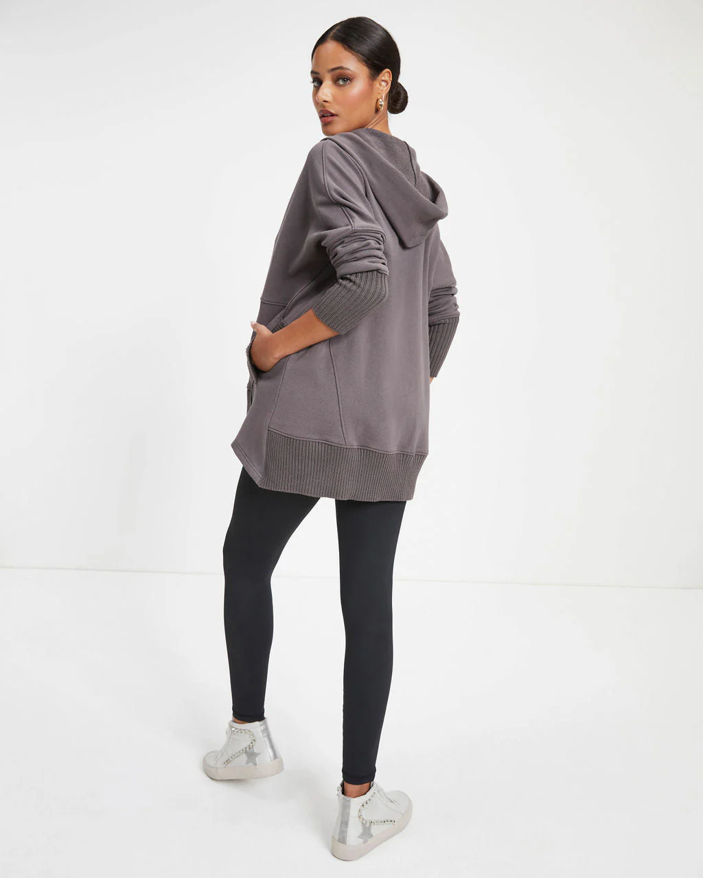 Mindful Cotton Pocketed Henley Hoodie