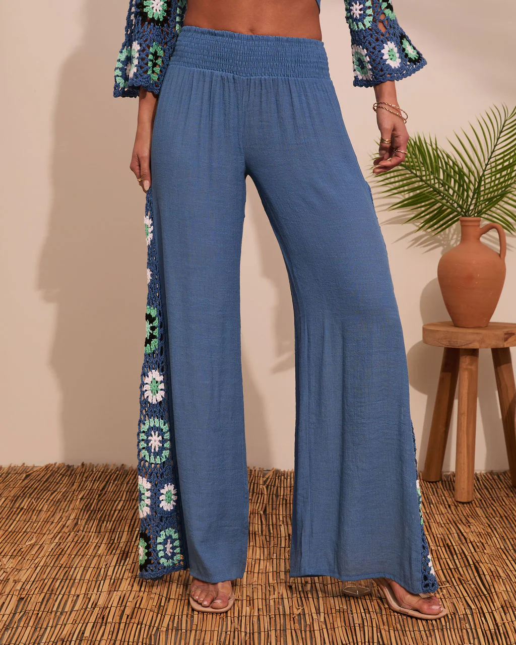 Josia Crochet Side Panel Pants