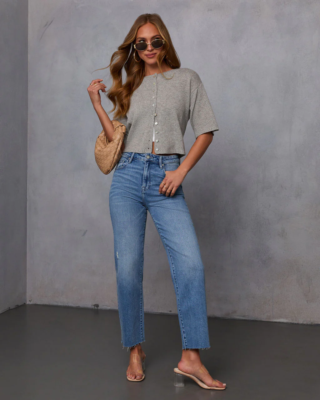 Chic Escape Button Detail Short Sleeve Cardigan