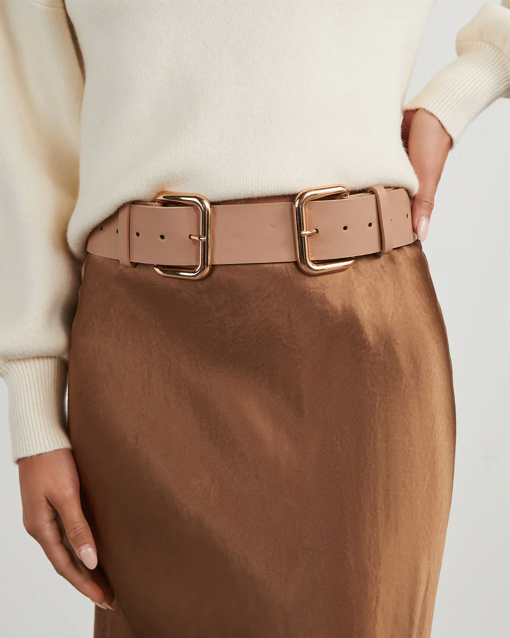 Mayla Double Buckle Wide Belt