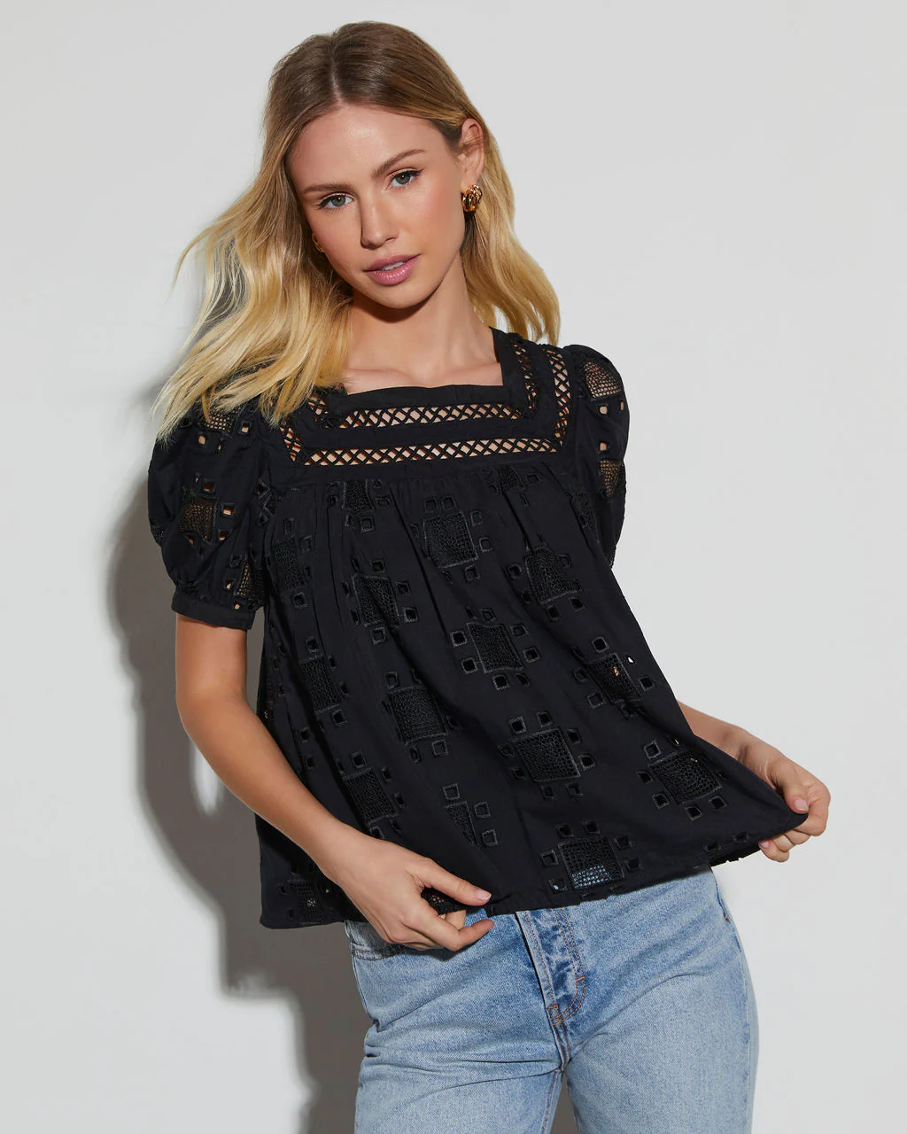 Patsy Square Neck Puff Sleeve Blouse