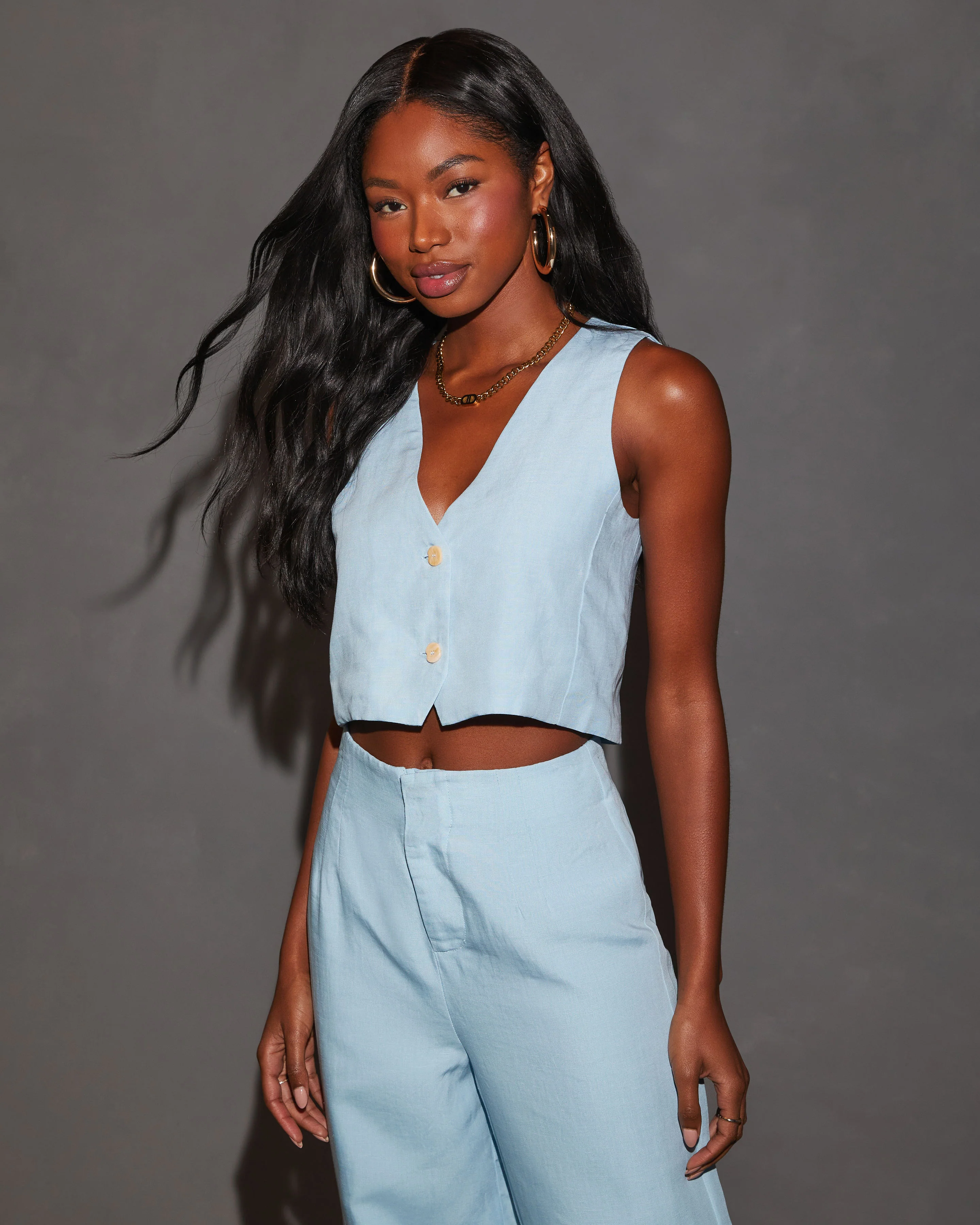 Adley Sleeveless Crop Vest Top