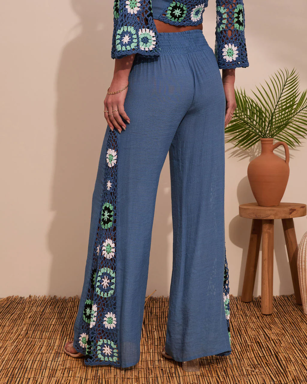 Josia Crochet Side Panel Pants