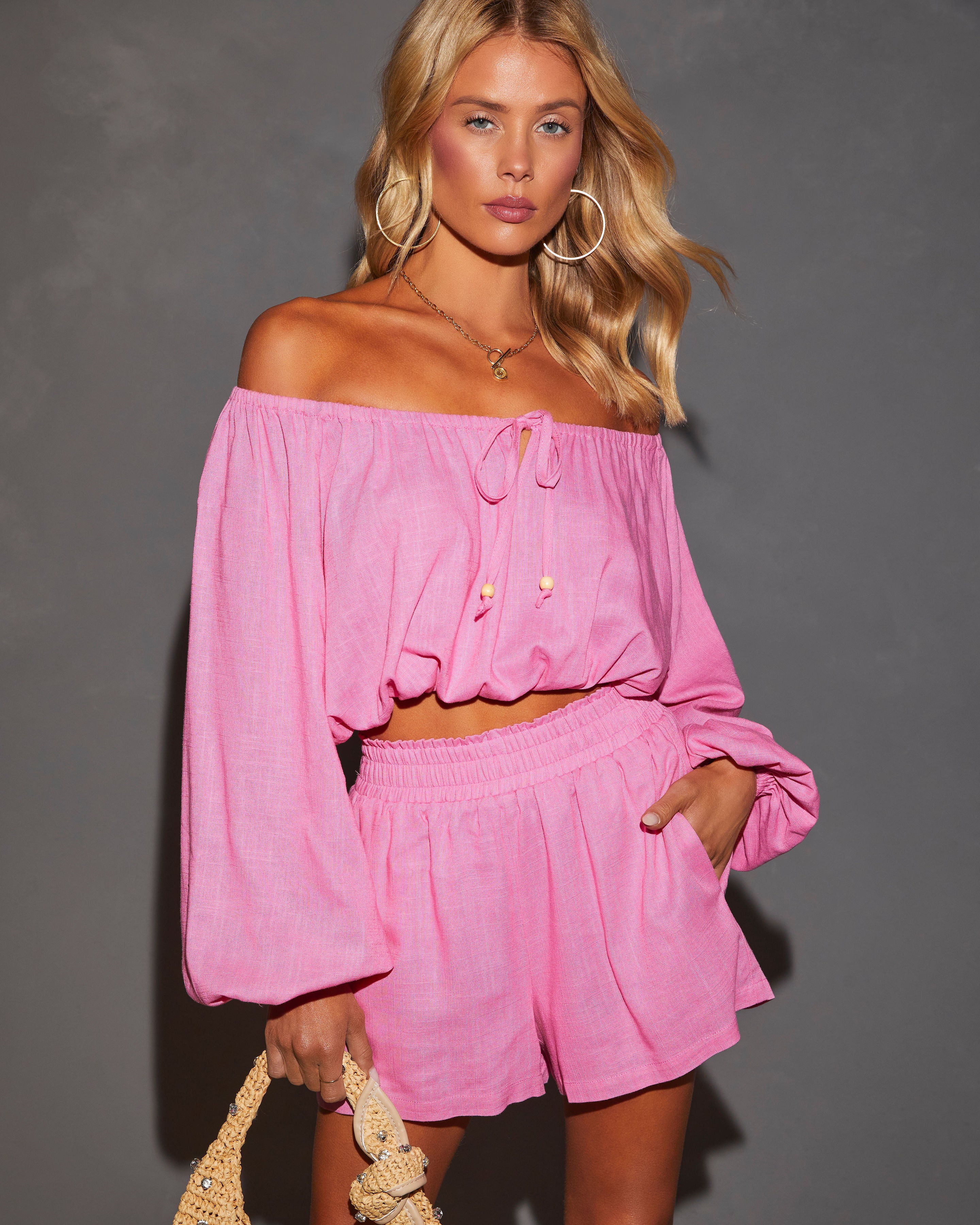 Elysia High Rise Elastic Waist Pocketed Shorts