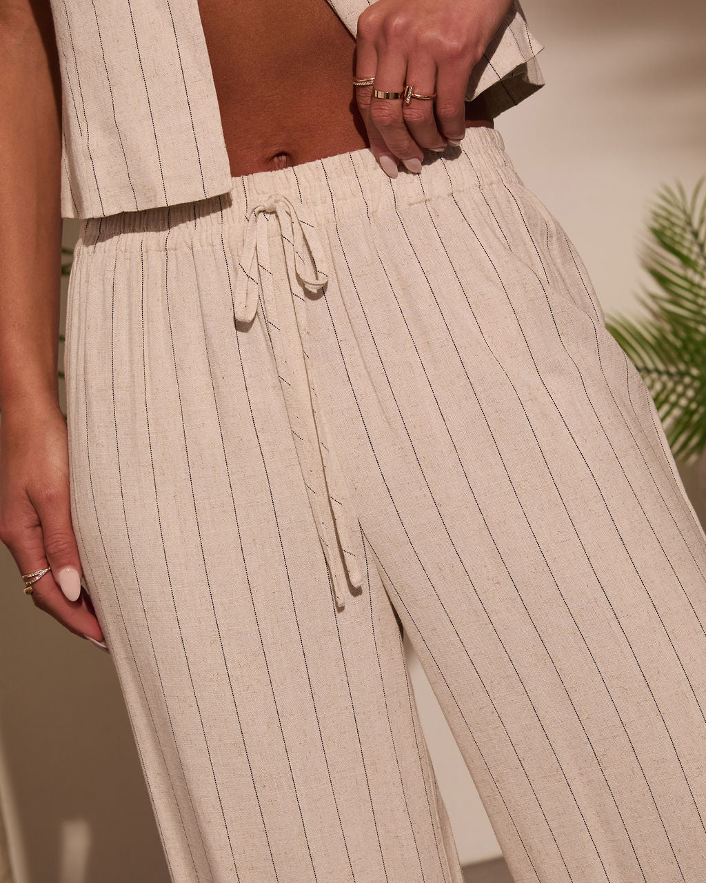 Serene Spring Striped Linen Pants