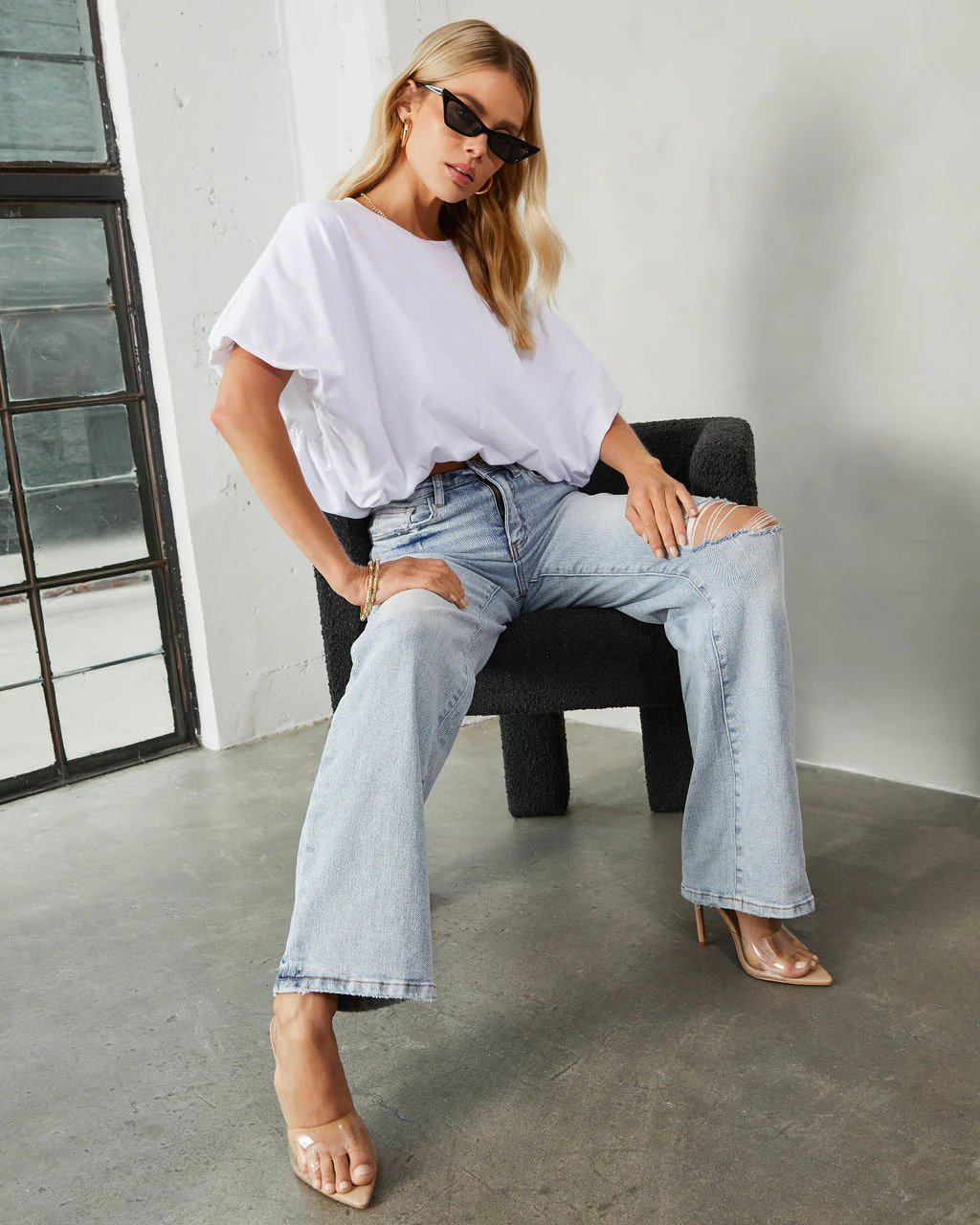 Kaylee Bubble Hem Cotton Crop Top