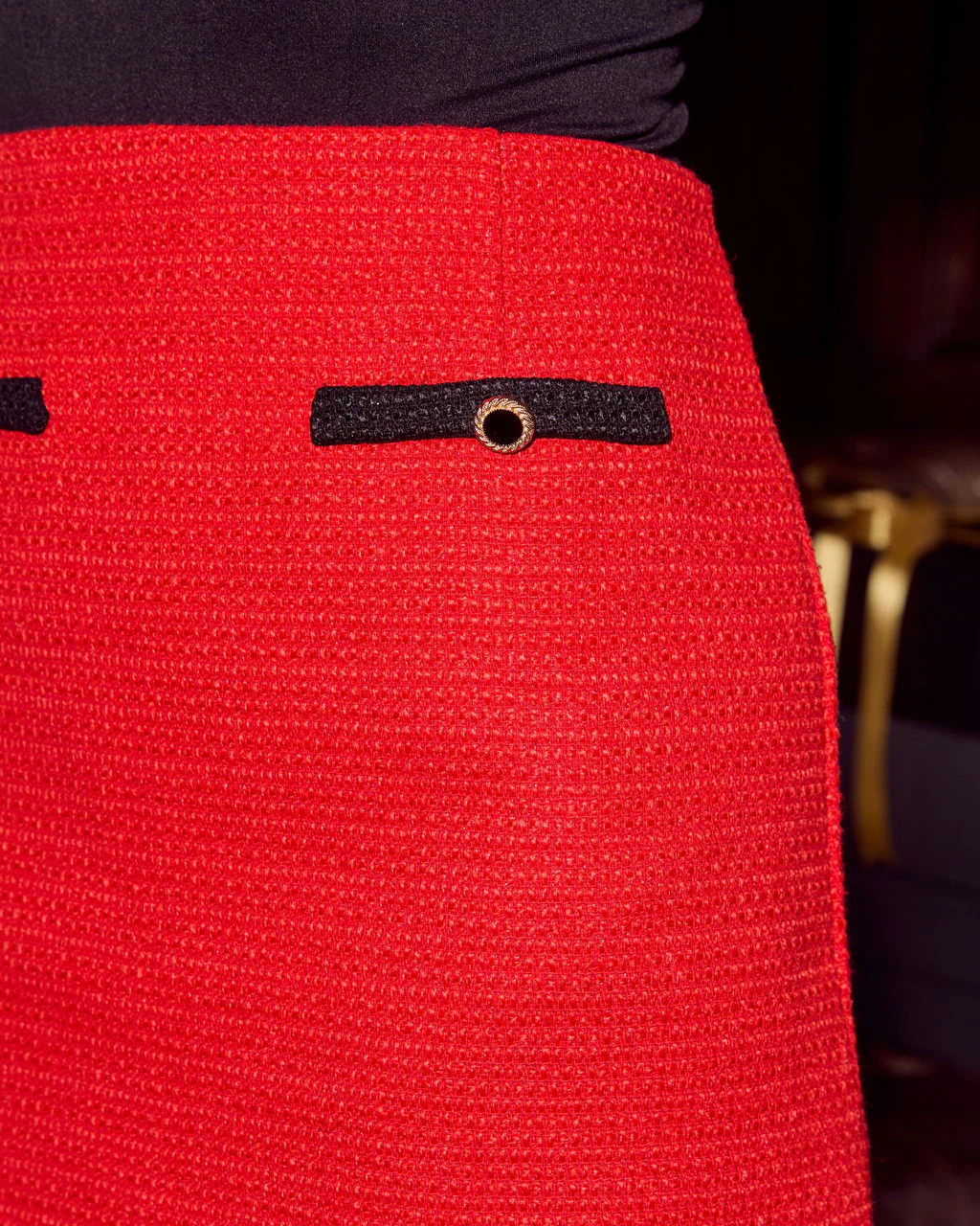 Velima Contrast Trim Mini Skirt