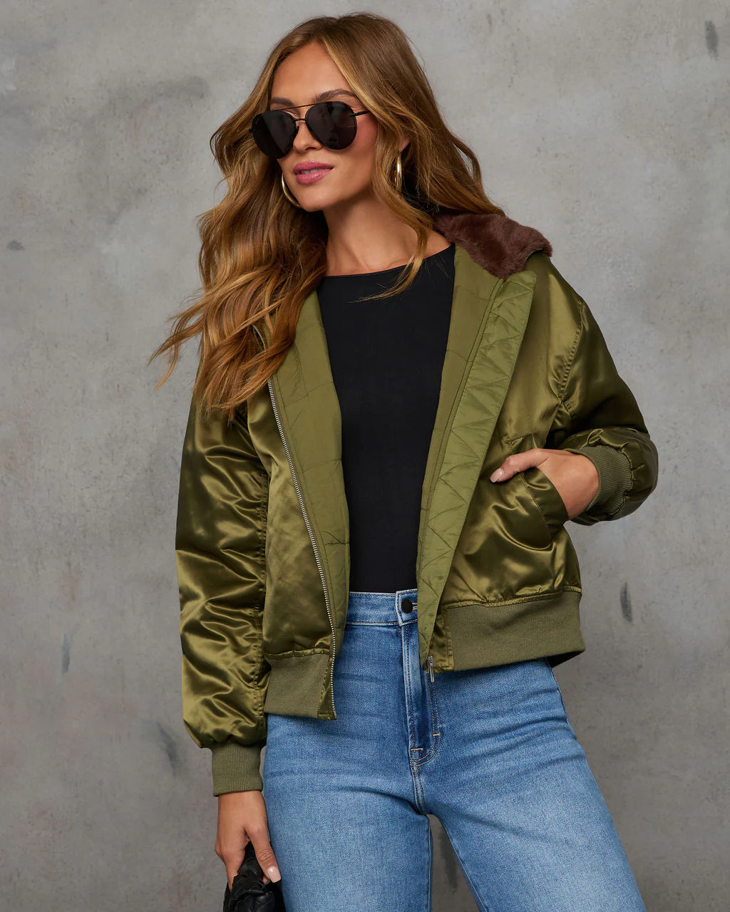 Tellie Faux Fur Hood Jacket