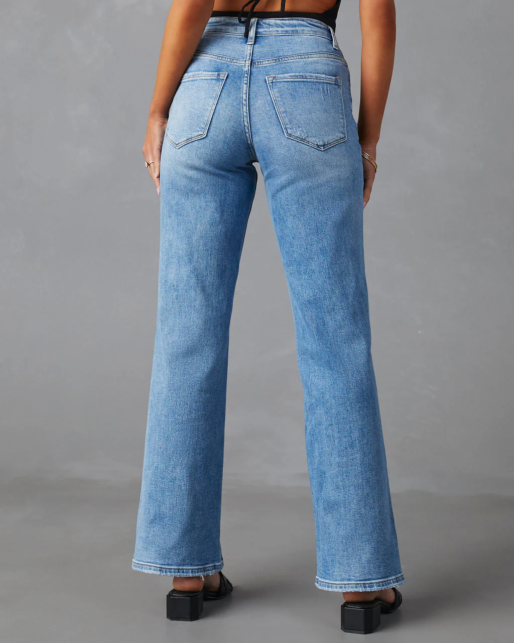 Downey High Rise Slit Flare Leg Jeans