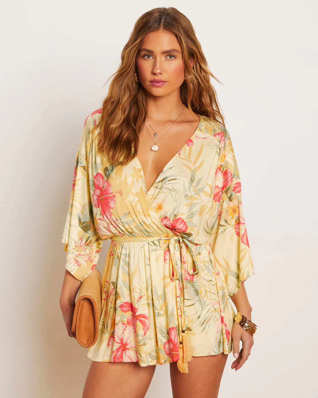 Jaime Tie Waist Kimono Romper