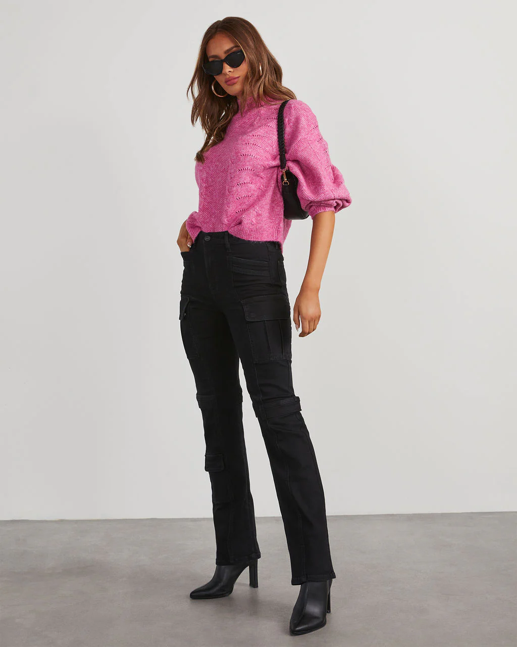 Marisse Mock Neck Knit Sweater