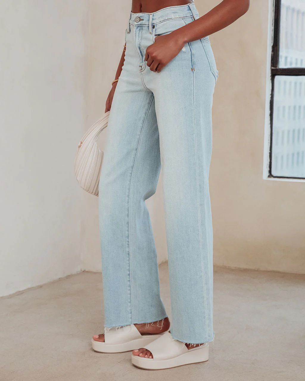 Logan High Rise Stretch Wide Leg Jeans