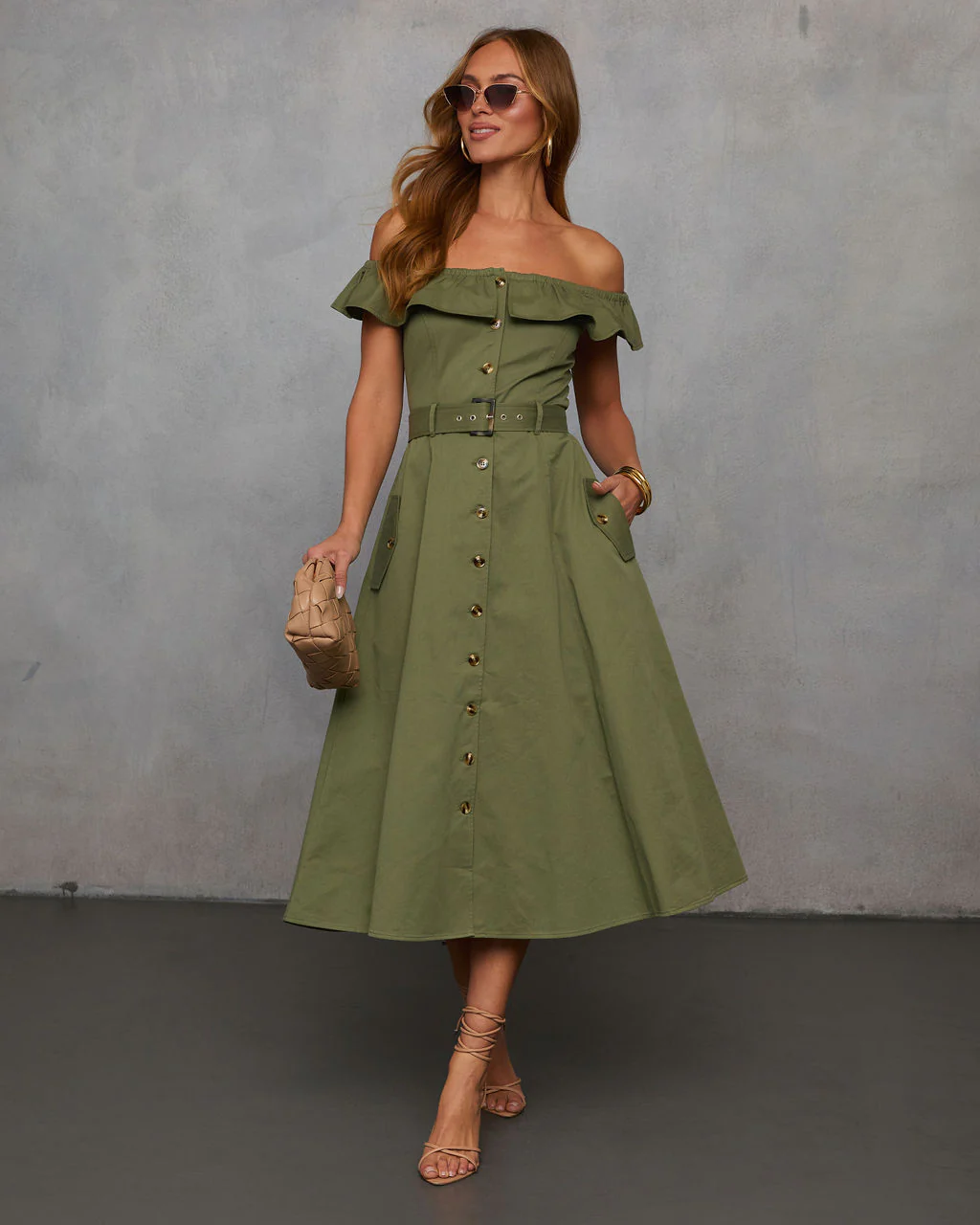 Maryanne Belted Utility Midi Dress