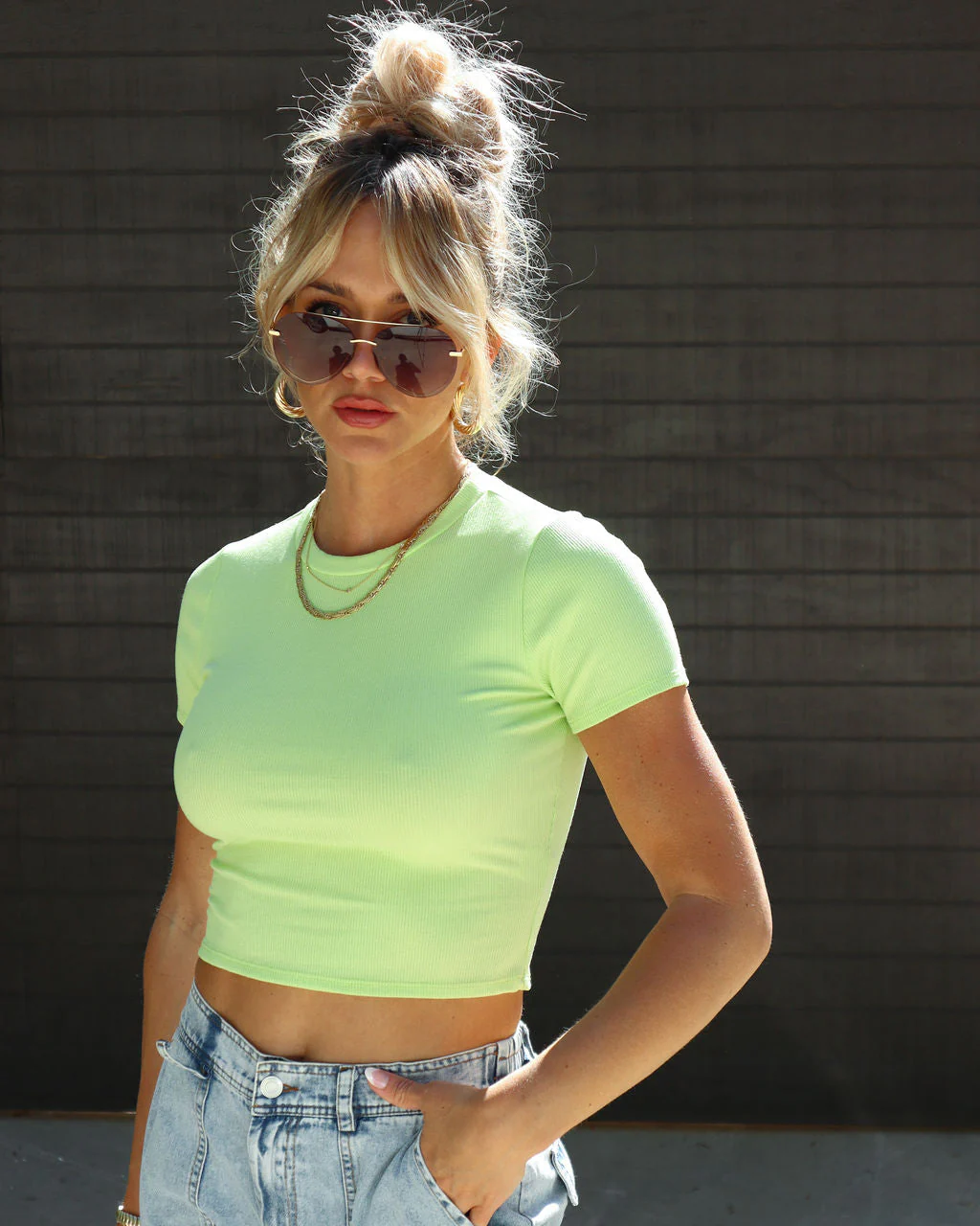 Julissa Ribbed Cropped Tee