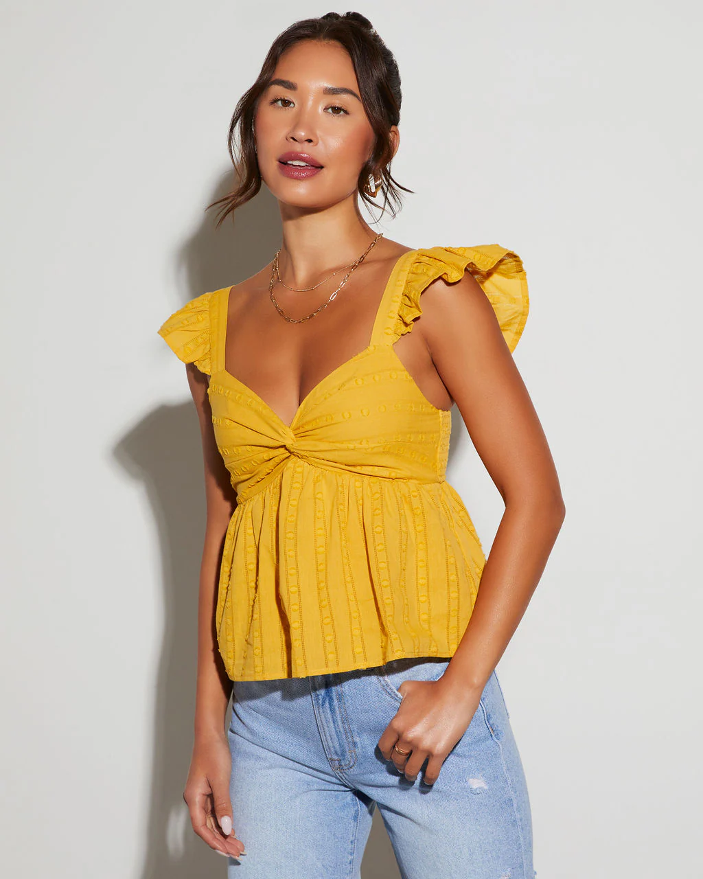 Meredith Cropped Short Sleeve Top