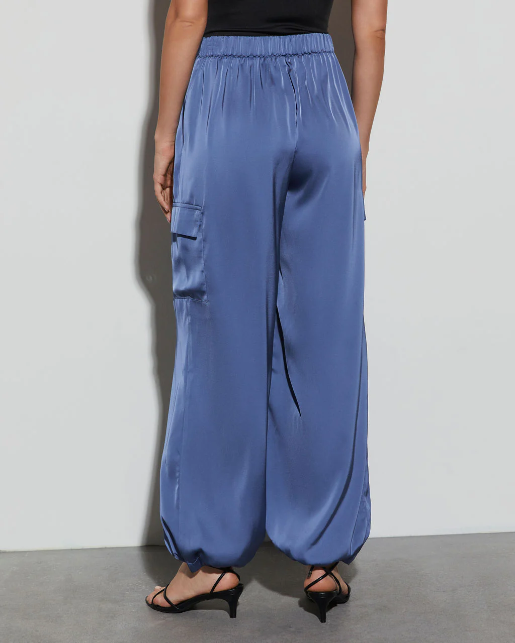 Alana Pocketed Satin Cargo Joggers