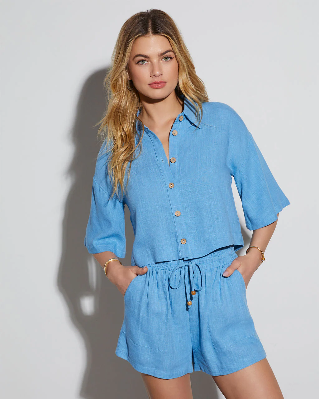 Brooke Linen Short Sleeve Top