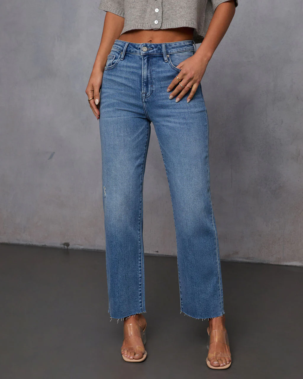 Mikal Frayed Cropped Jeans