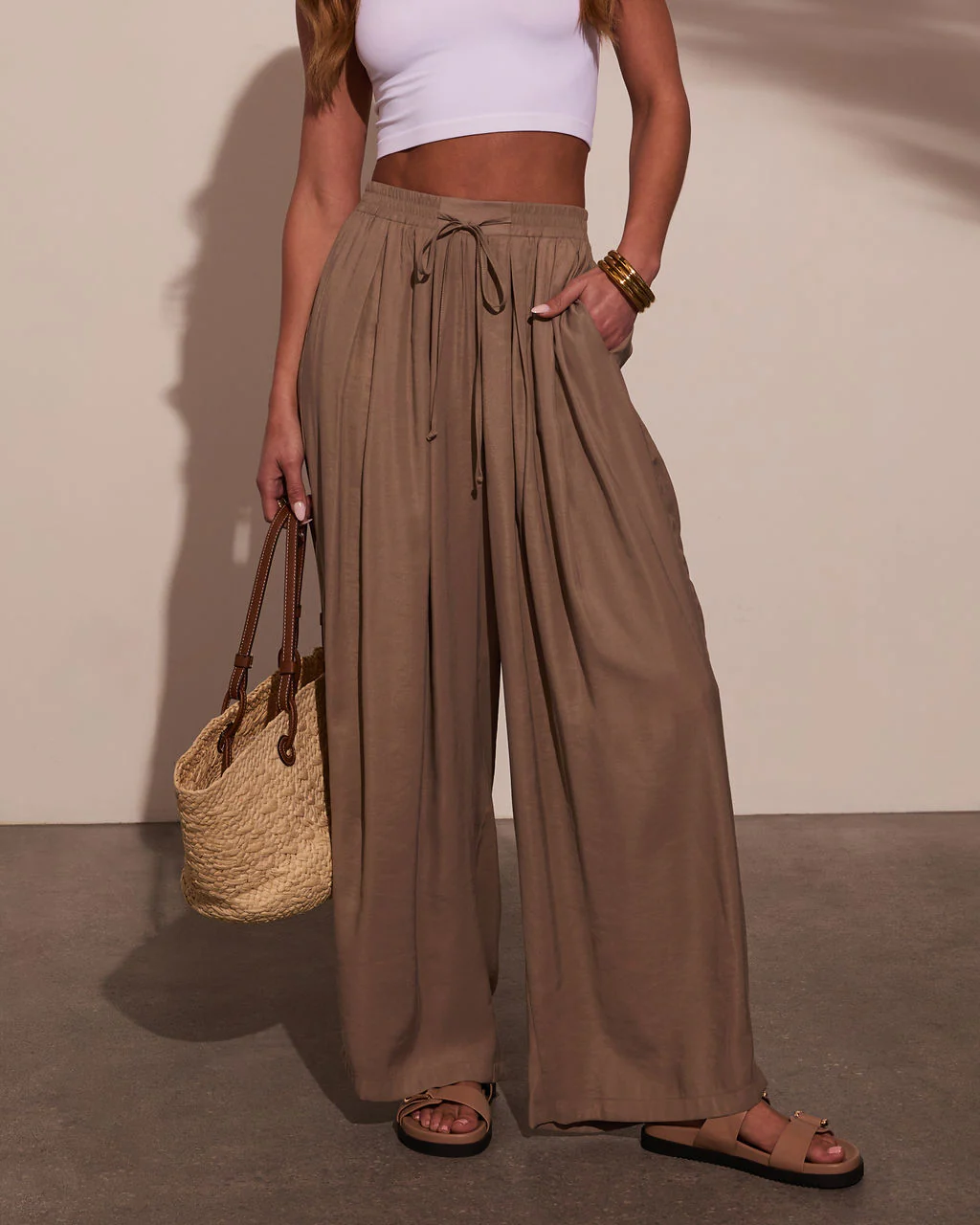 Marlah Pleated Drawstring Pants