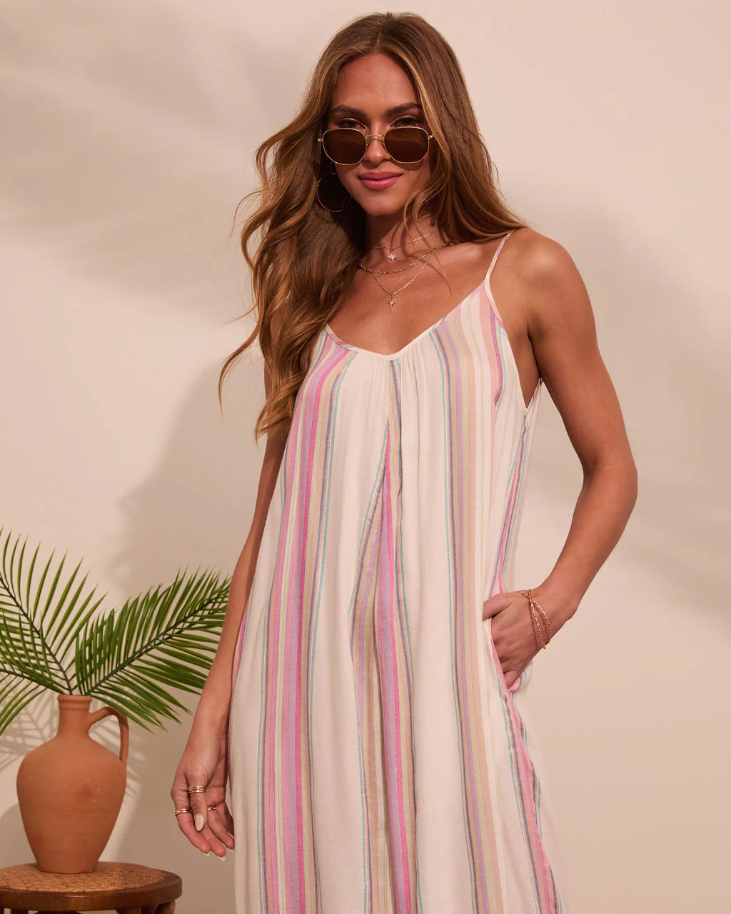 Trevi Striped Linen Jumpsuit