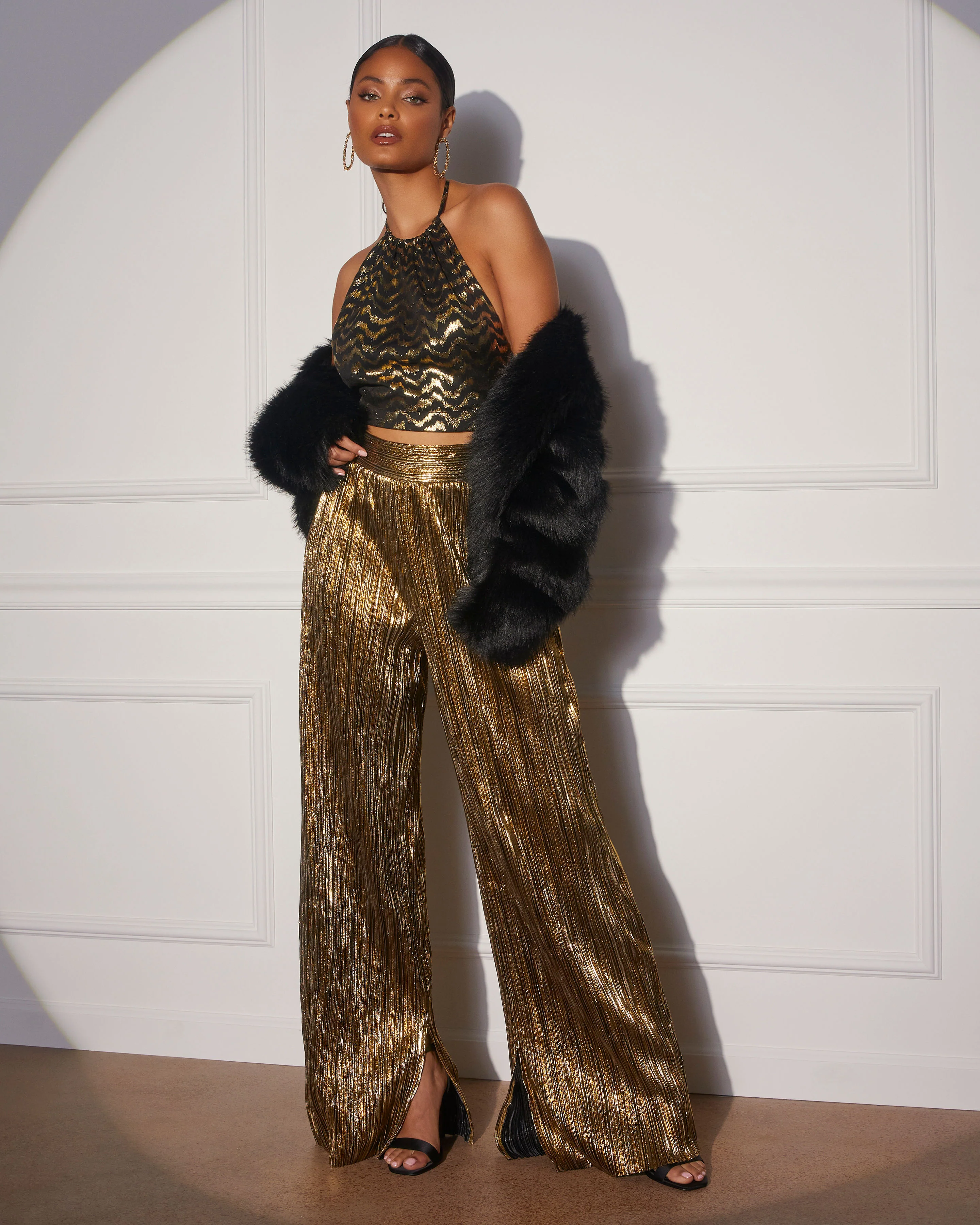 Nelson Chevron Striped Halter Top