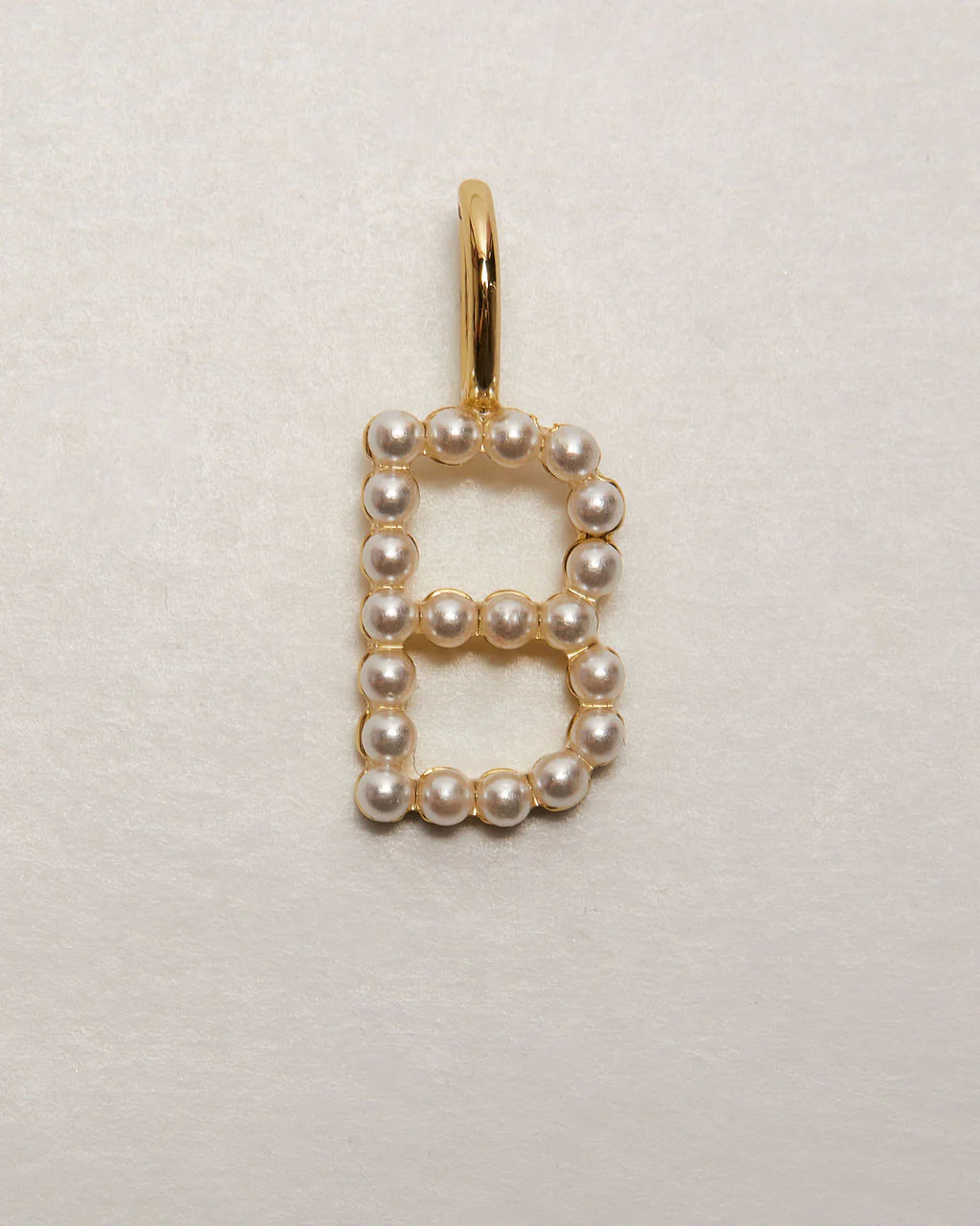 Pearl Letter 14k Plated Charm