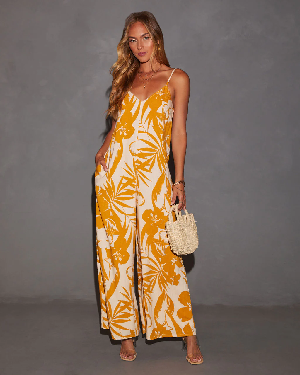 Waikiki Tropical Print Relaxed Jumpsuit