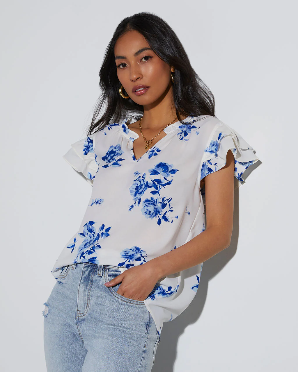 Audrey Floral Short Sleeve Blouse