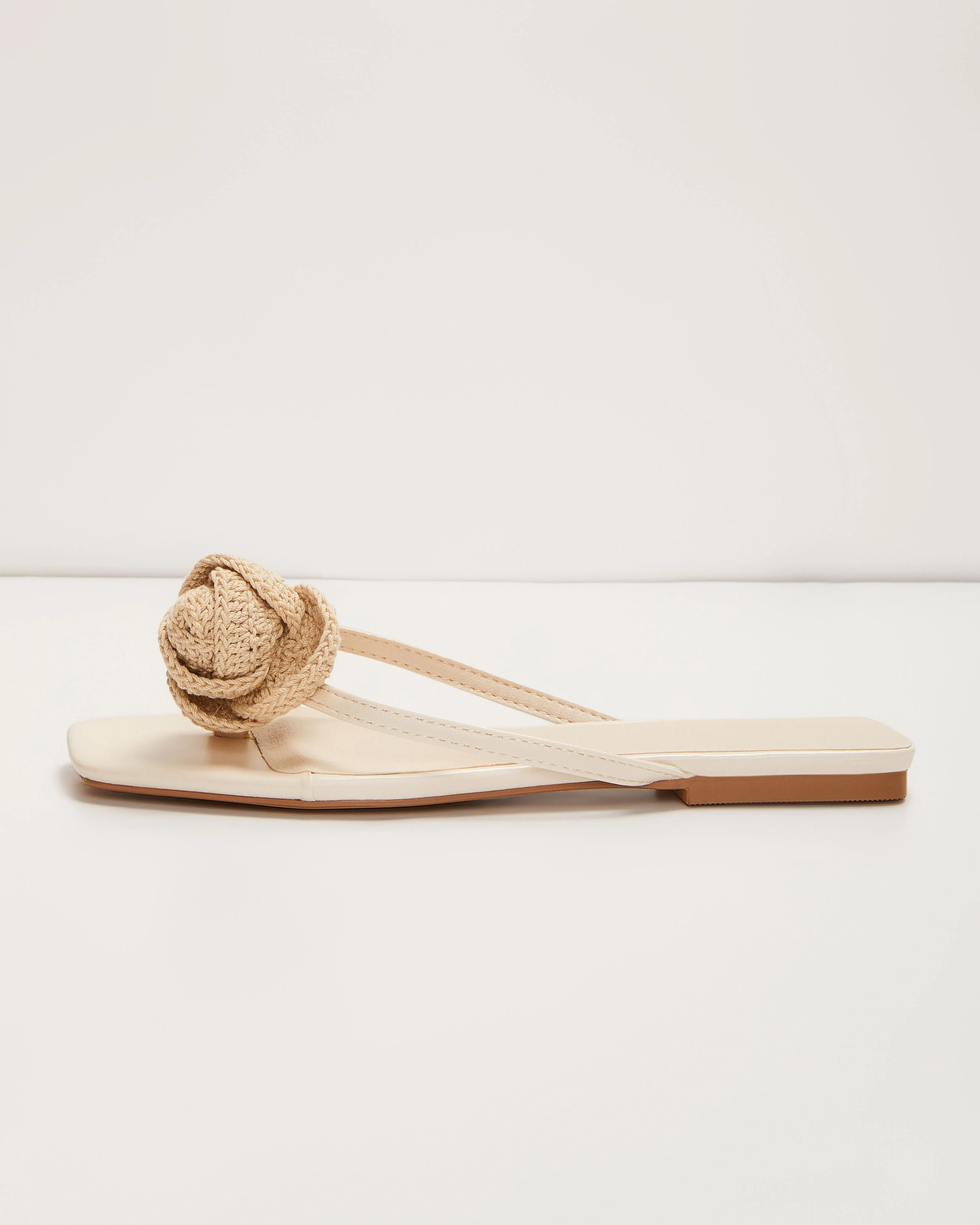 Idella Rosette Detail Flat Sandal