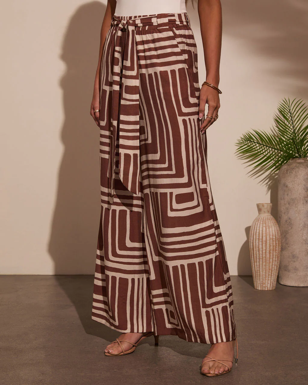 Daylight Drift Wide Leg Geo Print Trouser