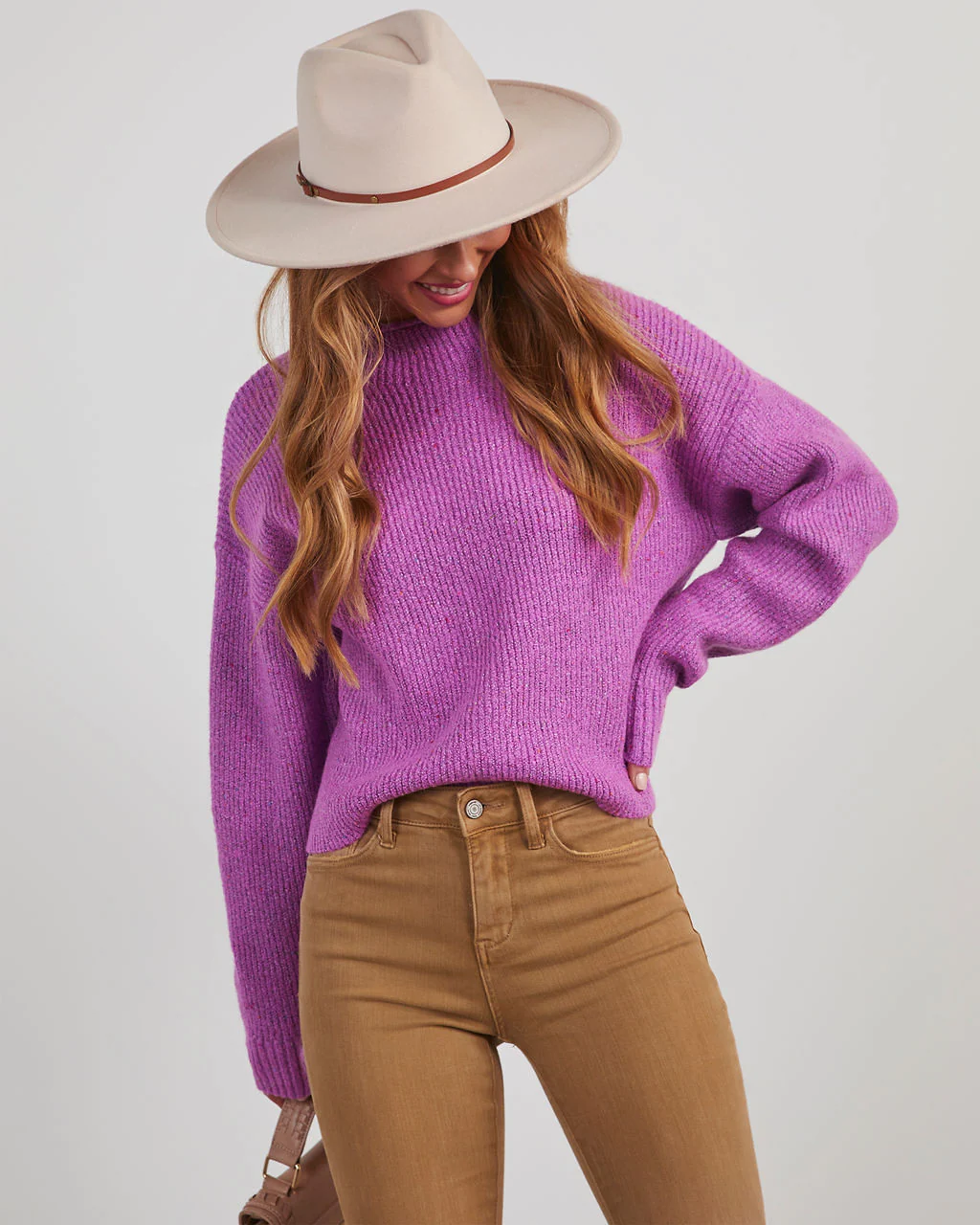 Sarabeth Mock Neck Knit Sweater
