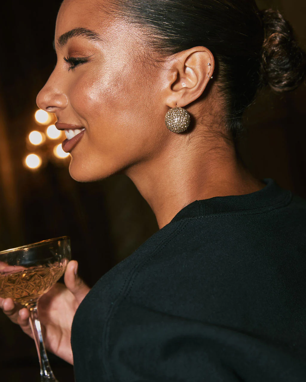 Party Lights Rhinestone Bauble Stud Earrings