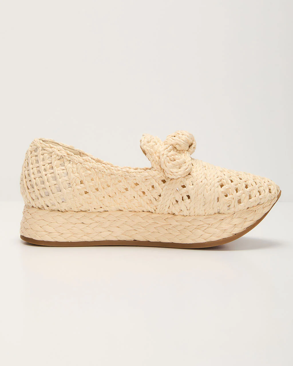 Lyla Straw Platform Bow Sneaker