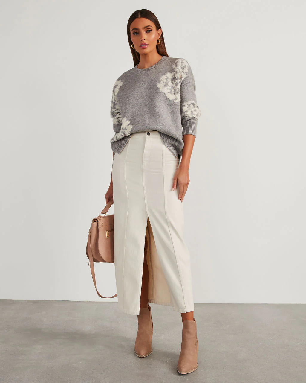 Copeland Floral Contrast Pullover Sweater