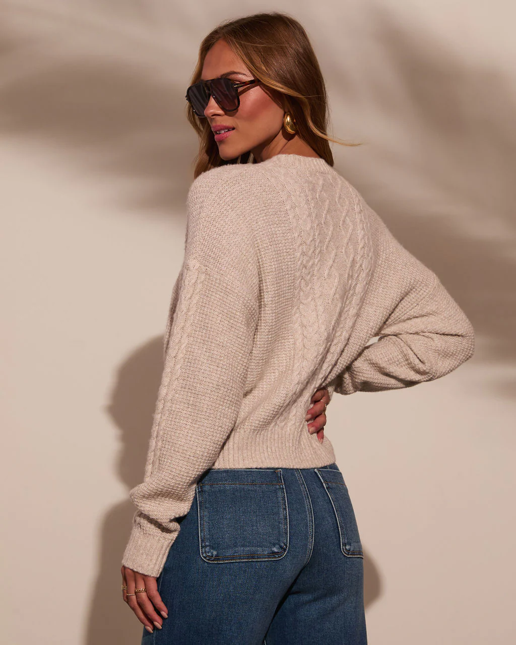 Messina Cable Knit Crewneck Sweater