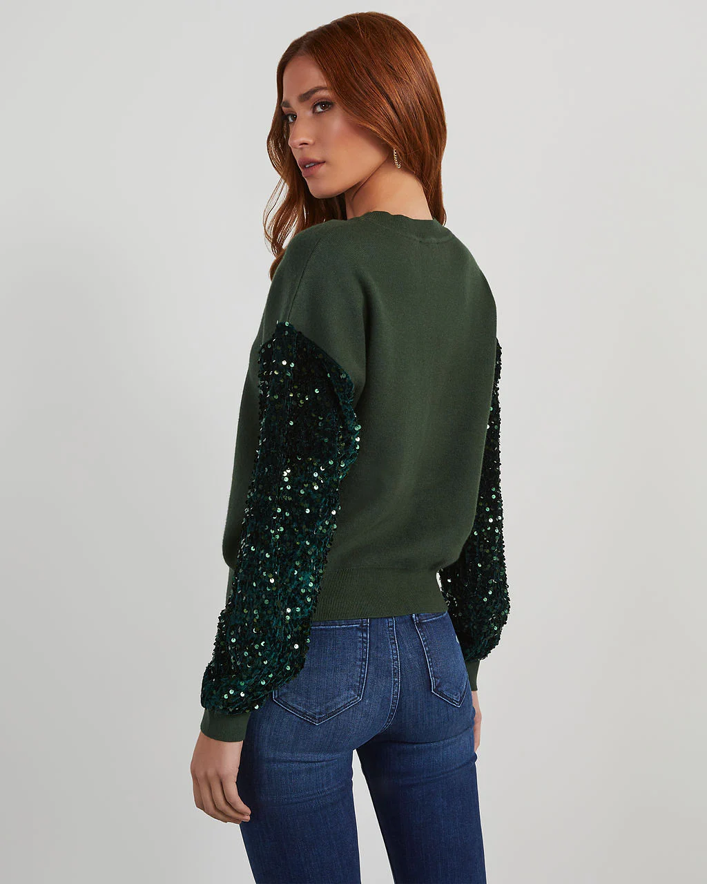 Yumi Contrast Sequin Knit Sweater