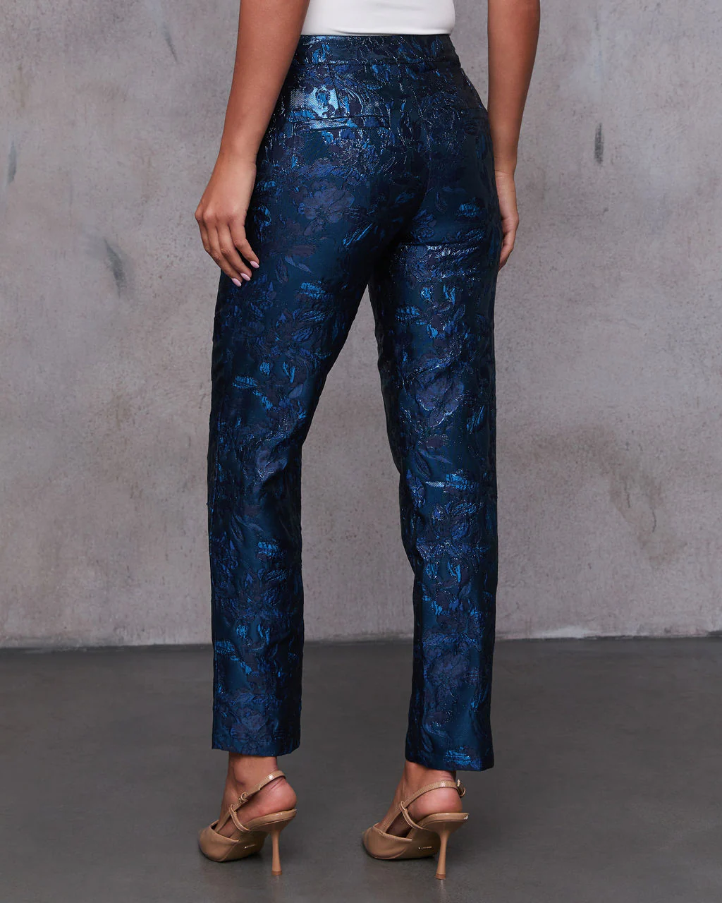 Come Away With Me Floral Jacquard Pants