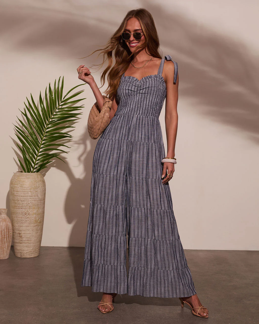 Reima Pleated Shoulder Tie Jumpsuit