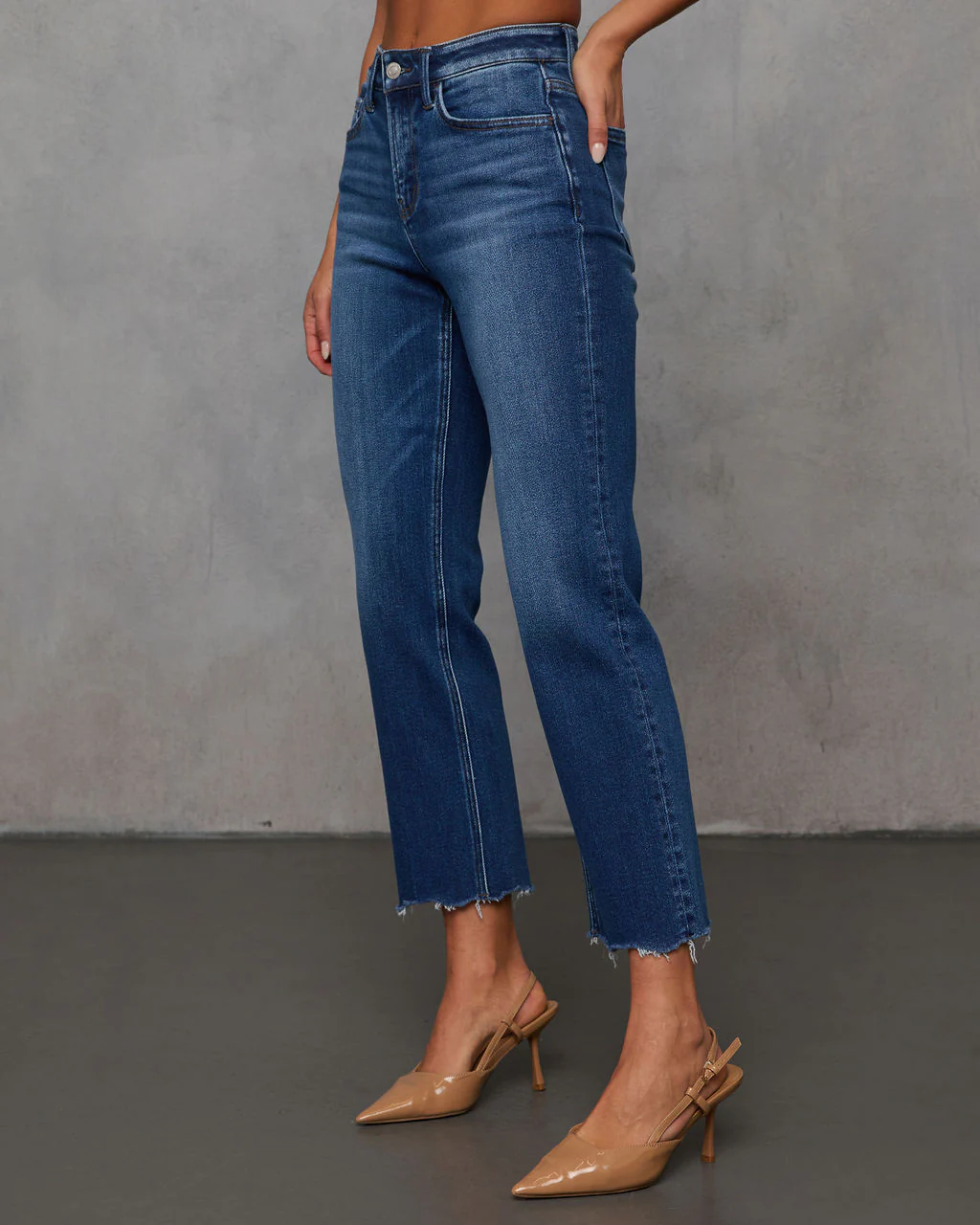 Rona Cropped Frayed Hem Jeans
