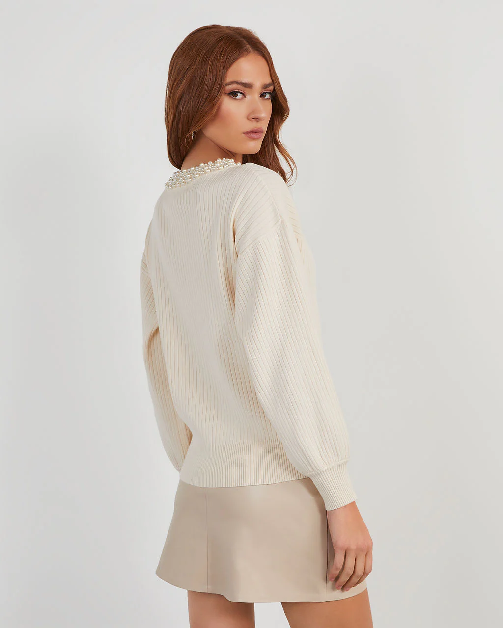 Maribella Pearl Neck Sweater