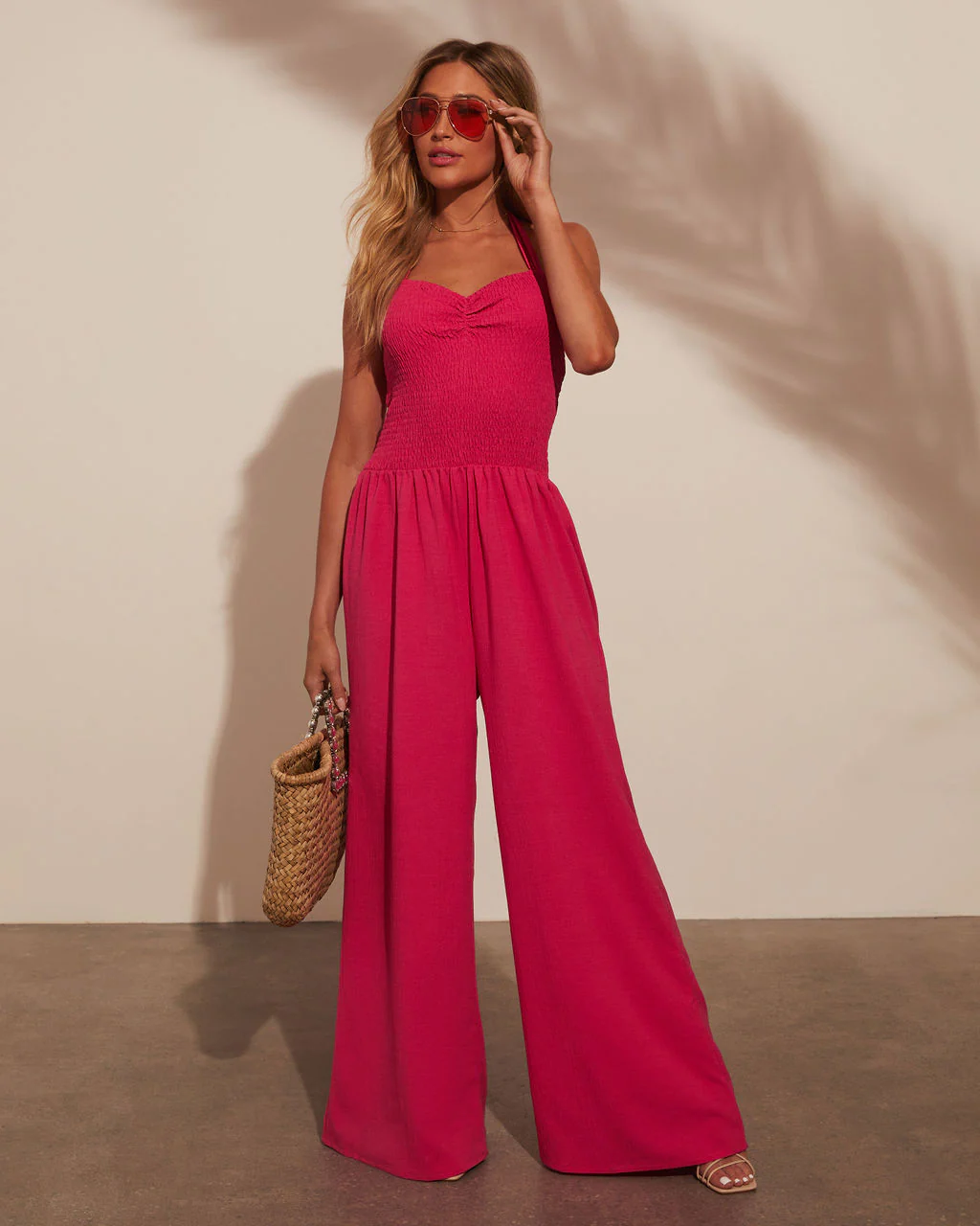 Dovie Smocked Halter Jumpsuit