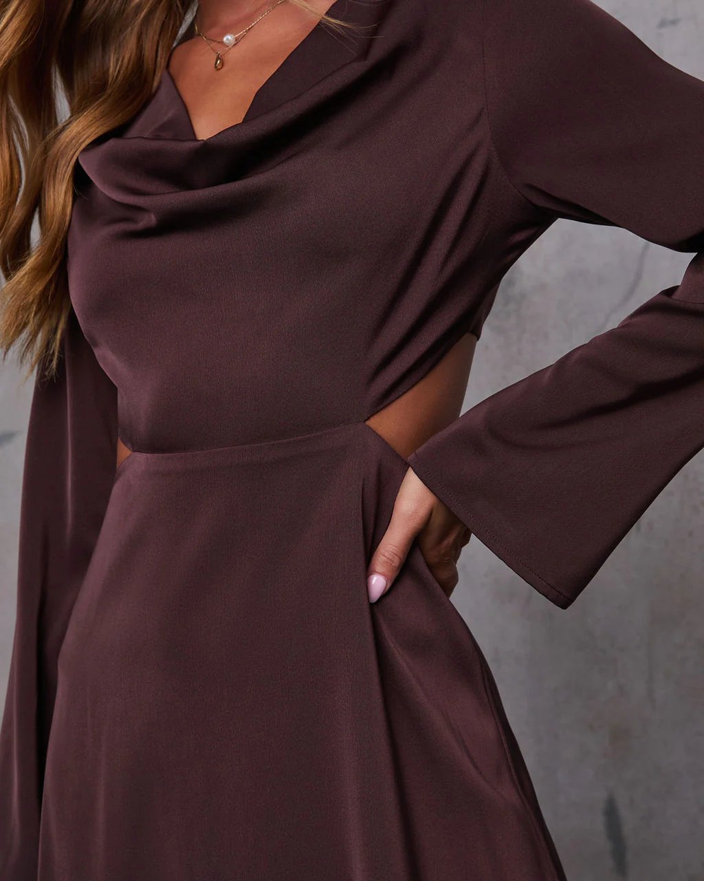 You Found Me Cut Out Satin Mini Dress