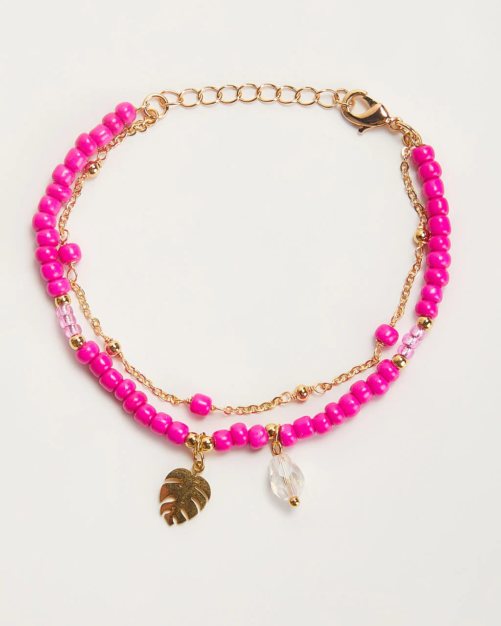 Shoreline Beaded Layered Charm Bracelet